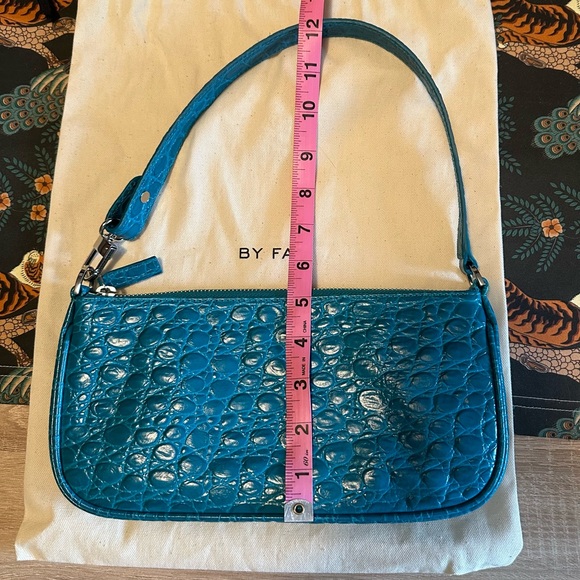 By Far Rachel Bag in Croc Embossed Azur, NWT - Picture 10 of 14